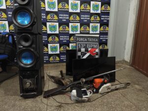 Força Tática recupera diversos objetos furtados, prende suspeito de furto e identifica receptador em Paranaíba