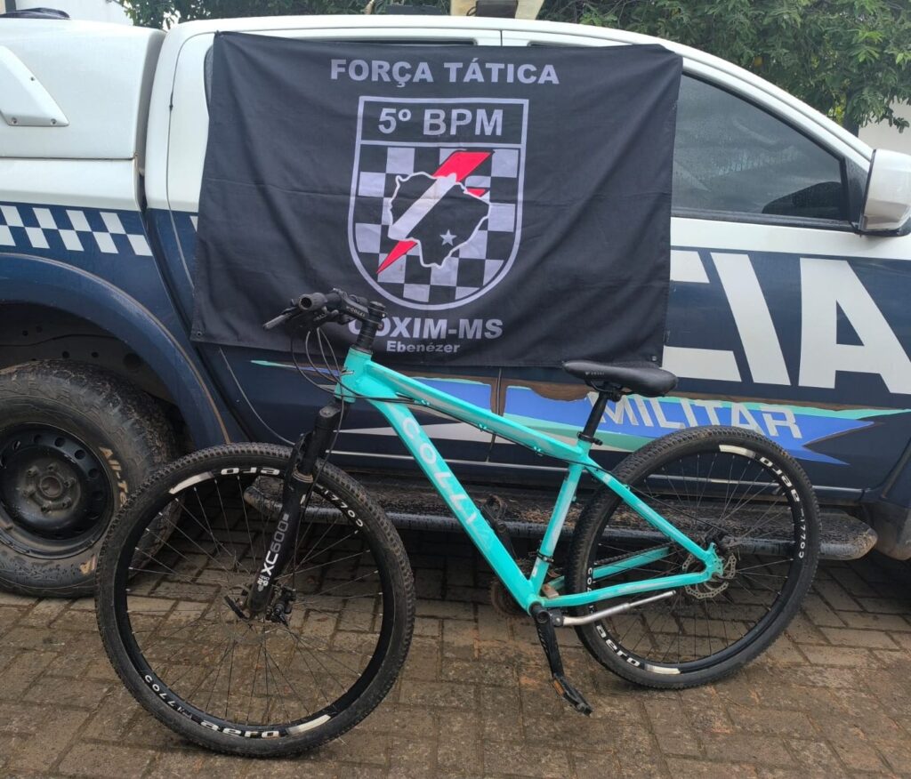 Polícia Militar de Coxim detém homem por furto de bicicleta